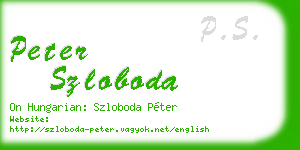 peter szloboda business card